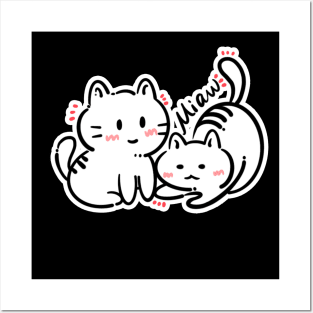 Cat Love: Cat Miaw and Cute Cat Design Posters and Art